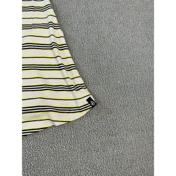 Volcom Popztone Dress Mini Fit to Flare Skater Stripe 90s Y2K Size Medium (8) - Picture 6 of 10